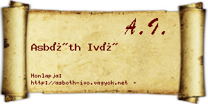 Asbóth Ivó névjegykártya