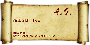Asbóth Ivó névjegykártya